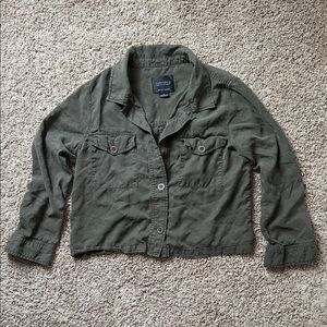 Sanctuary Olive Waist Length Button Down